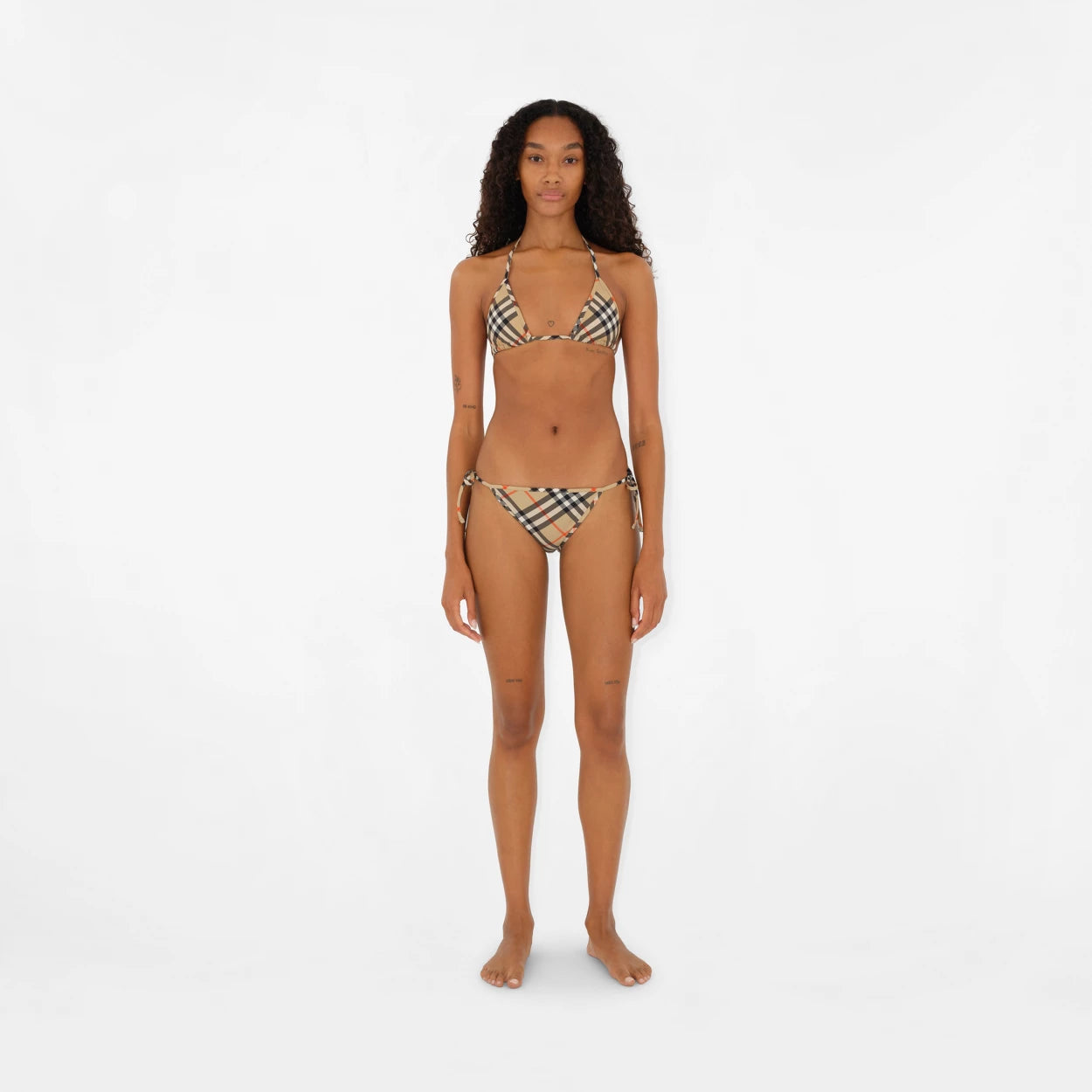 BIKINI A CARREAUX BEIGE