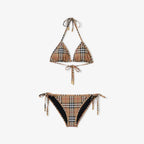 BIKINI A CARREAUX BEIGE