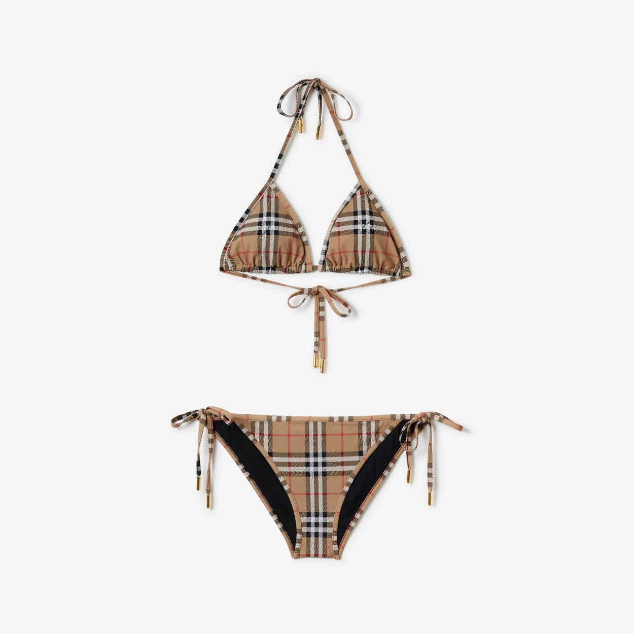 BIKINI A CARREAUX BEIGE