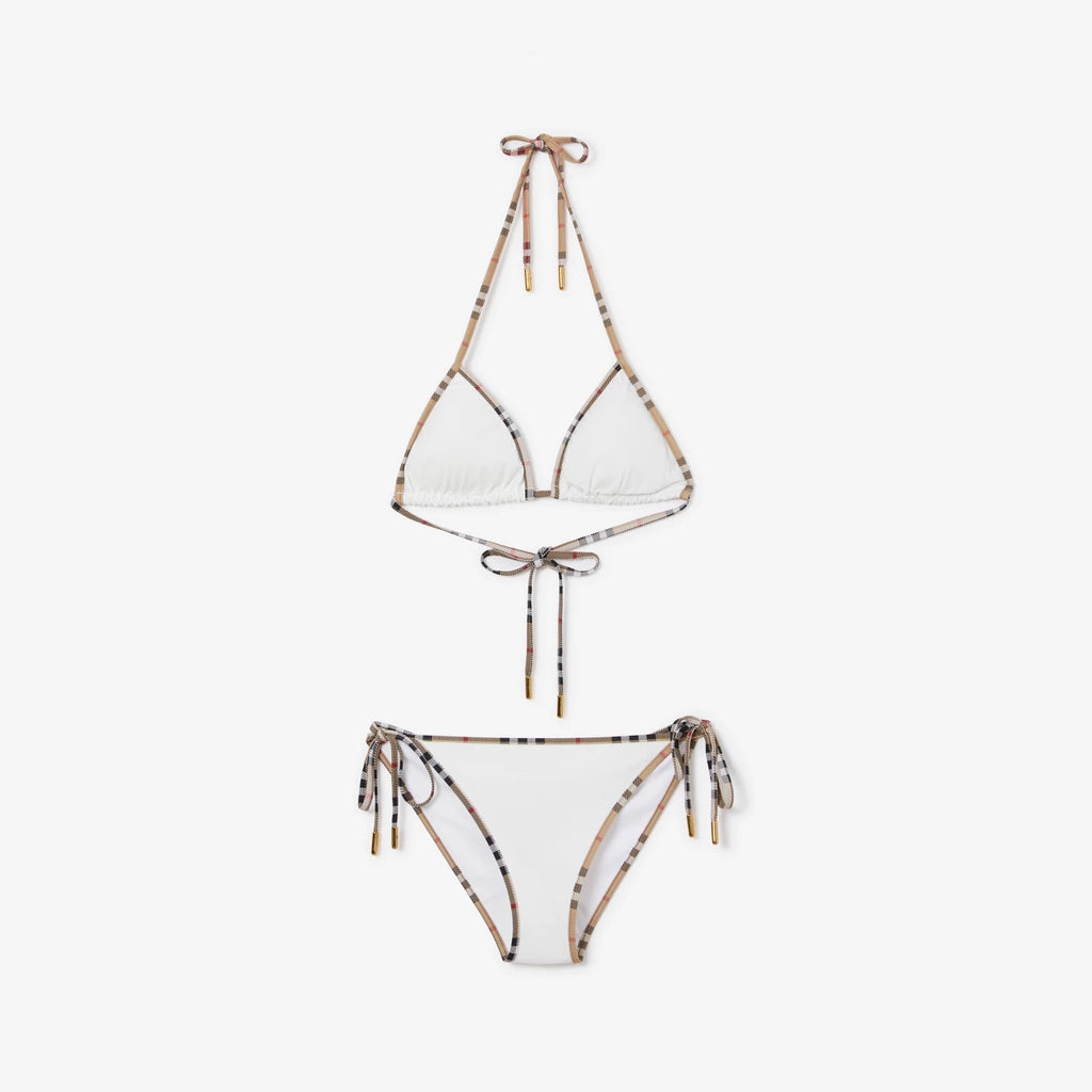 BIKINI A CARREAUX BLANC