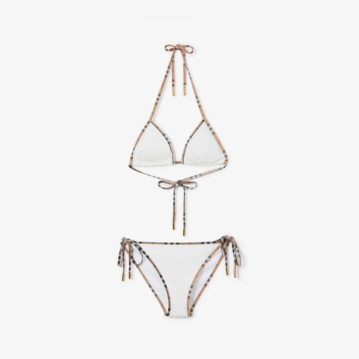 BIKINI A CARREAUX BLANC