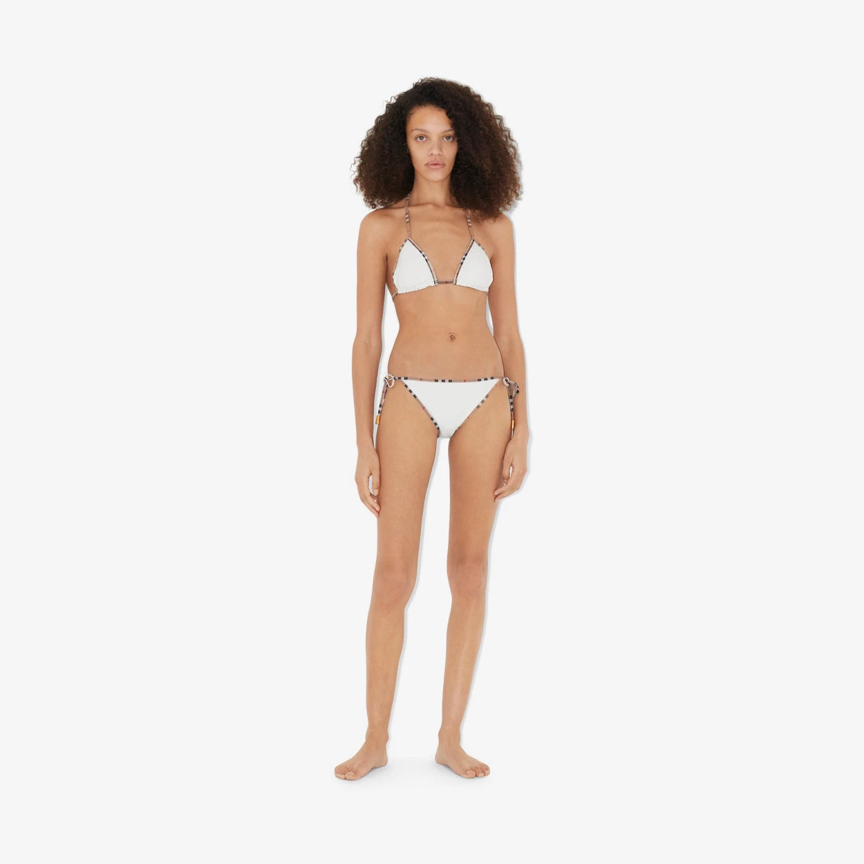 BIKINI A CARREAUX BLANC