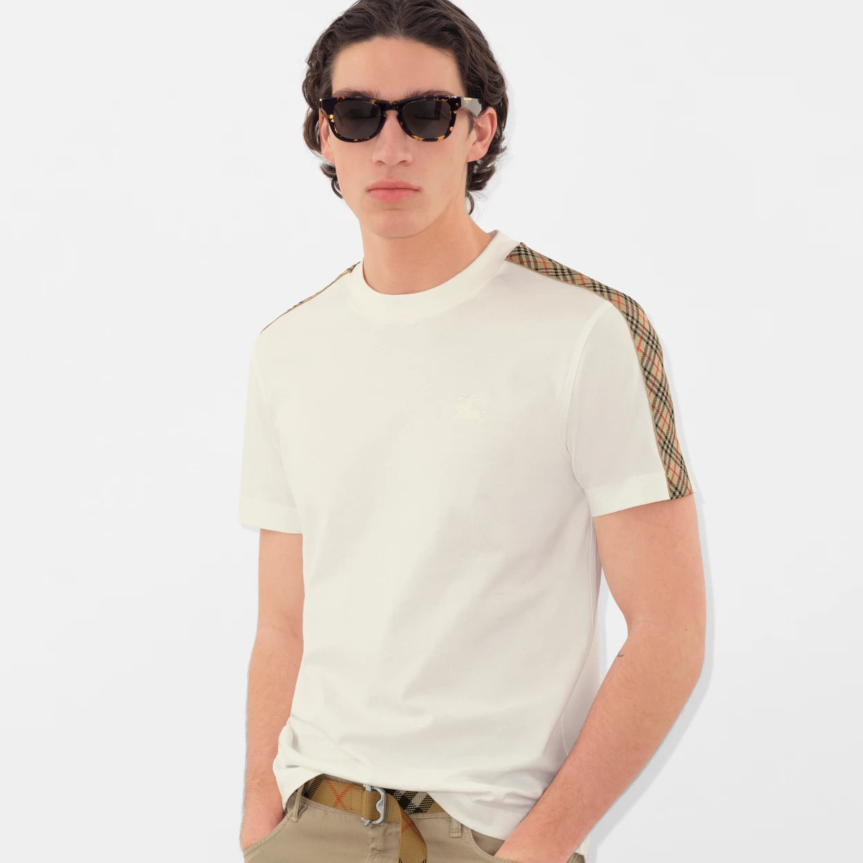 T-SHIRT EN COTON A CARREAUX